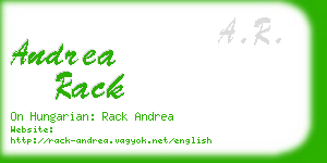 andrea rack business card